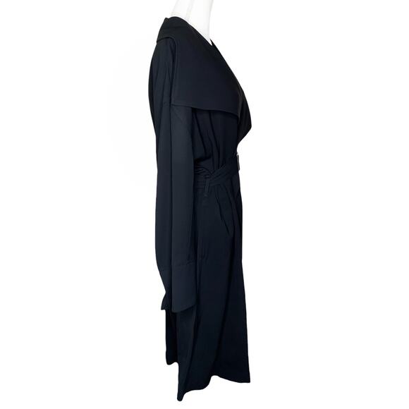 Totême Women's Signature Flowing Twill Trench Coat Black Pre-Fall '24 - Picture 10 of 16